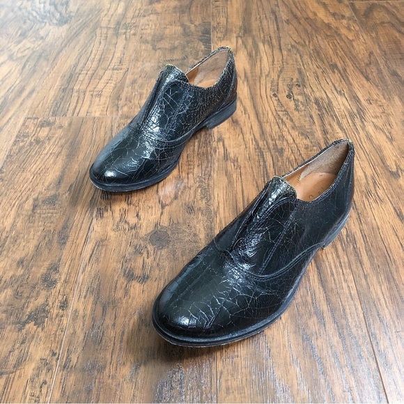 Matisse • Deeds black crackle loafer leather slip on textured shiny - Picture 10 of 10